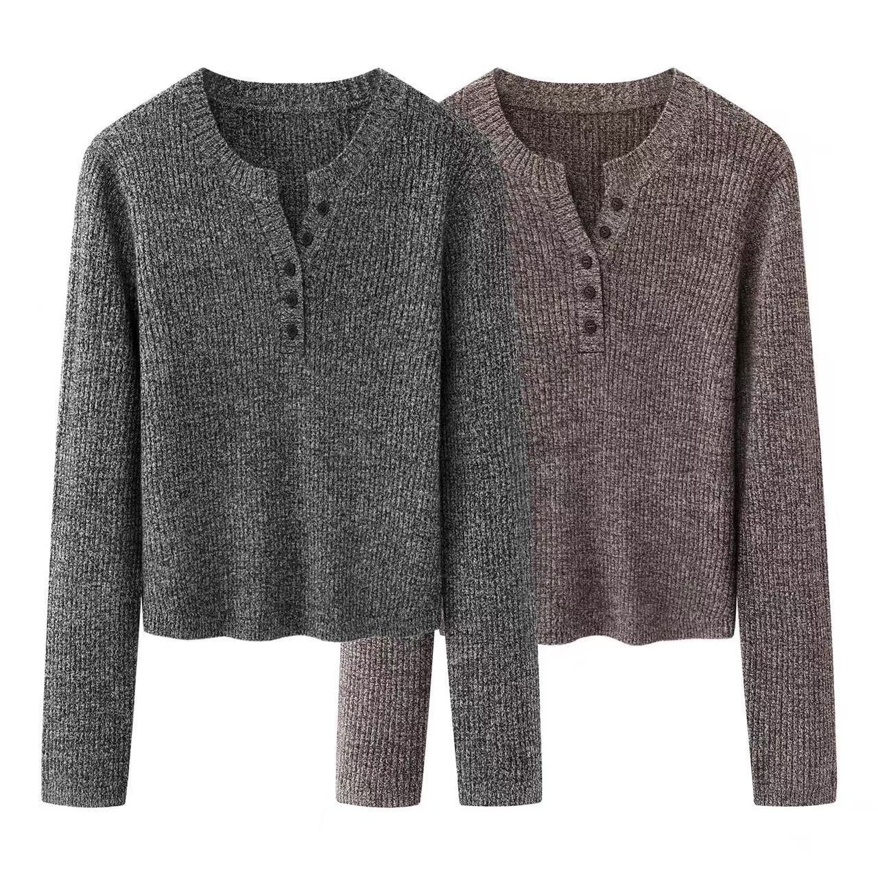 迪家2025冬季新款休闲百搭显瘦针织衫女7122