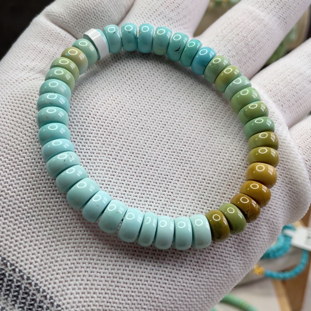 绿松石未镶嵌福利渐变直切单圈卡8-8.5