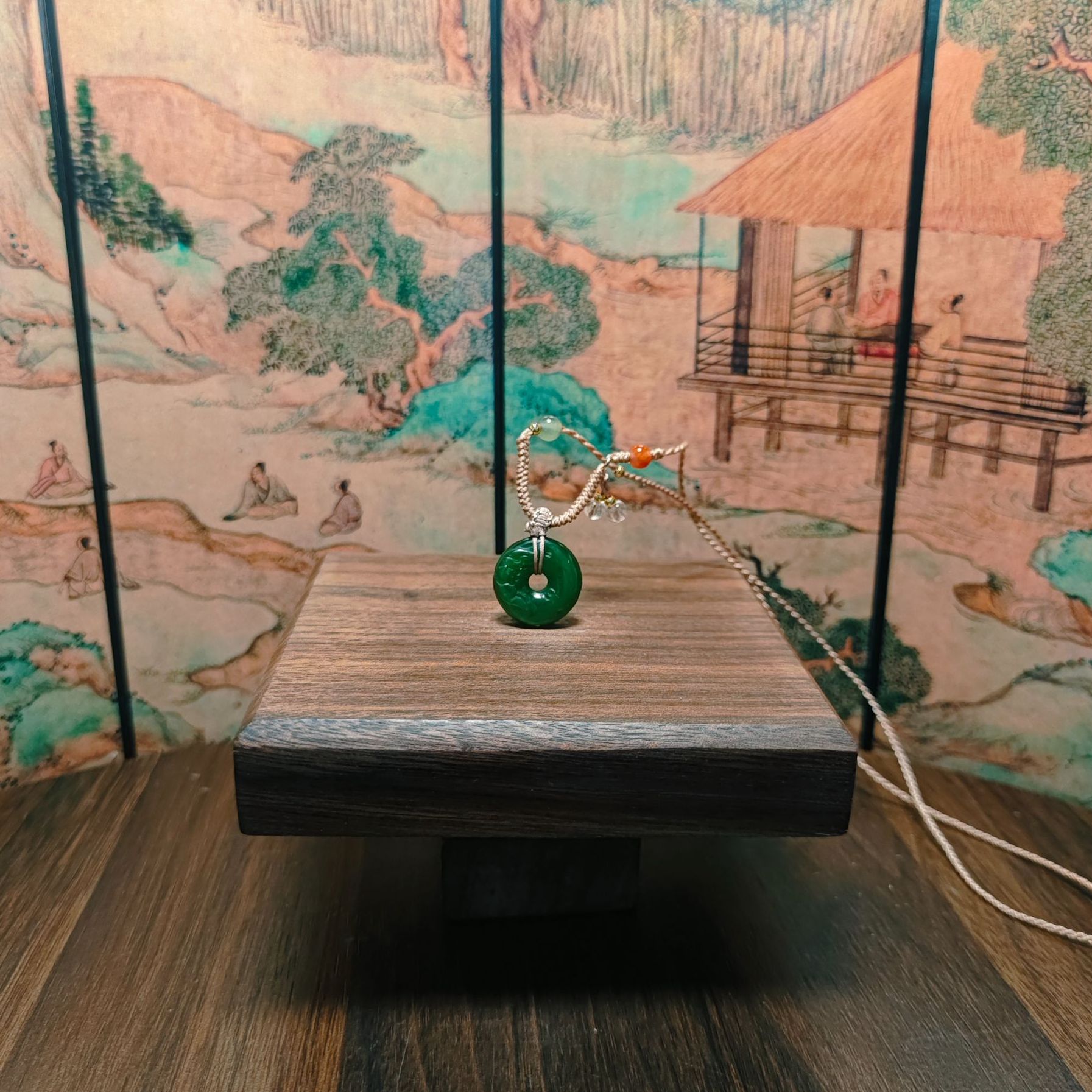 U和田玉碧玉平安扣吊坠4112