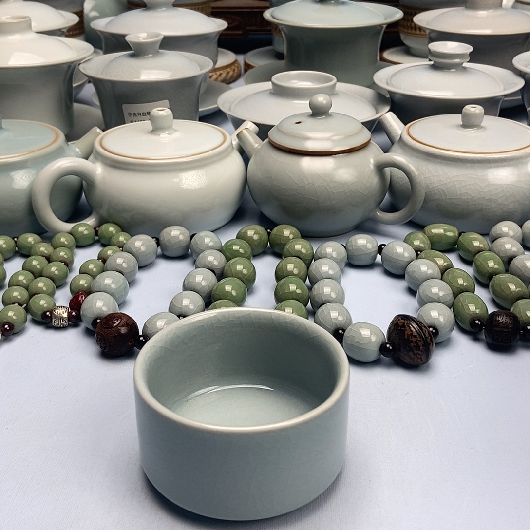 杯粉青釉扳指杯原矿原釉原产地