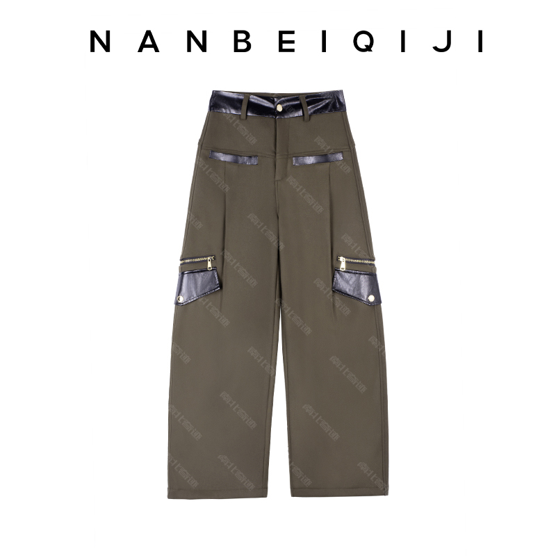 【加绒】设计师款冬季新款轻奢时尚立体裁剪直筒弯刀裤女【NB80050】