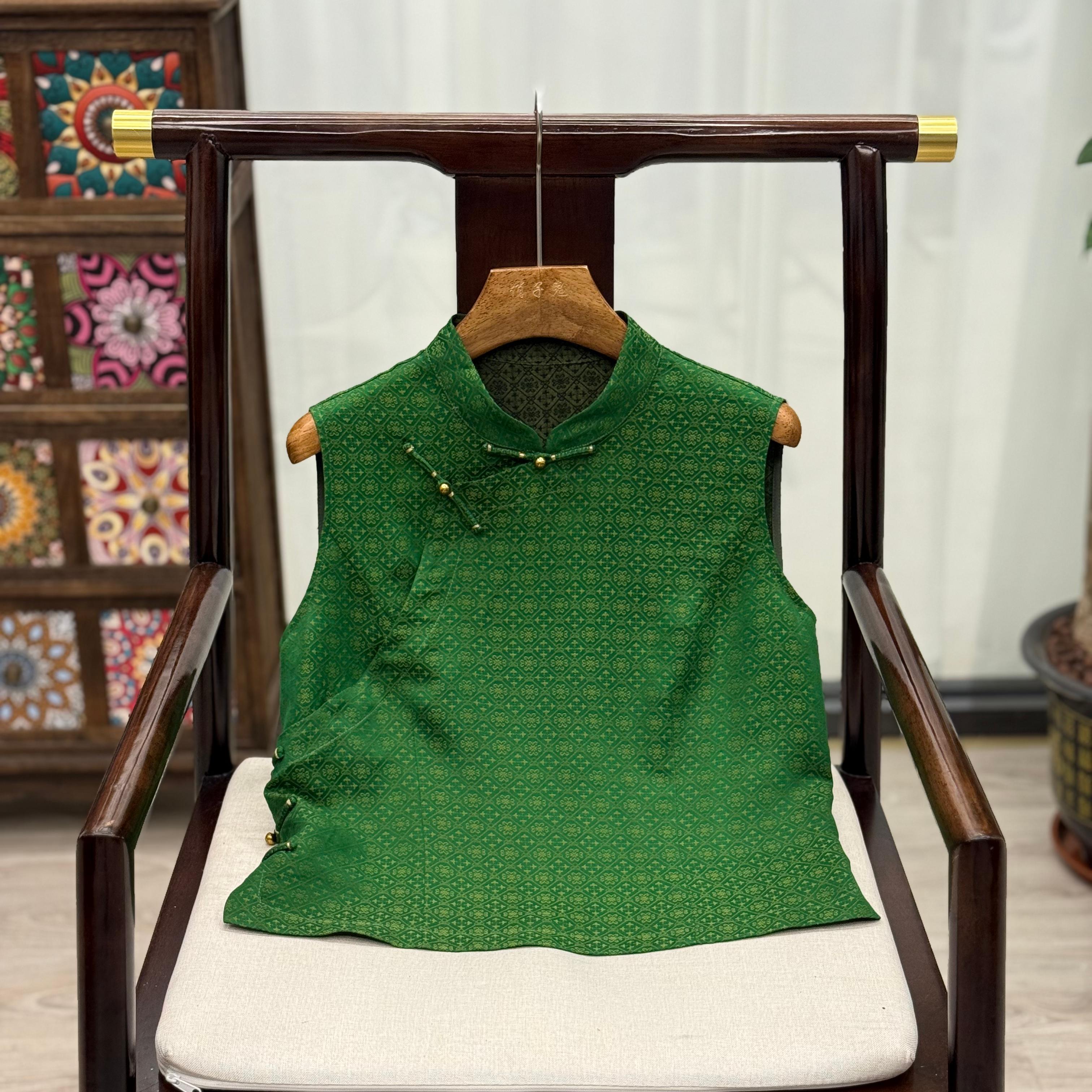 【翠眉】时尚减龄新中式短款上衣气质百搭桑蚕丝香云纱修身显瘦小衫