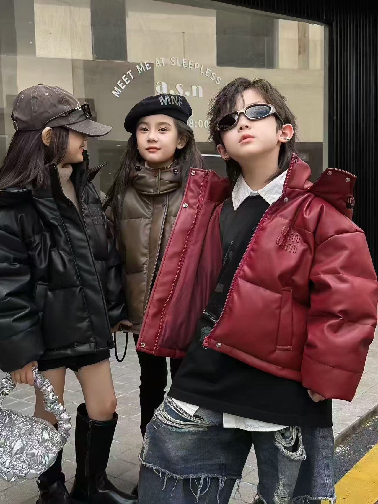 儿童加厚时尚百搭防寒休闲棉服2025冬季新款女童男童3-14岁A-329