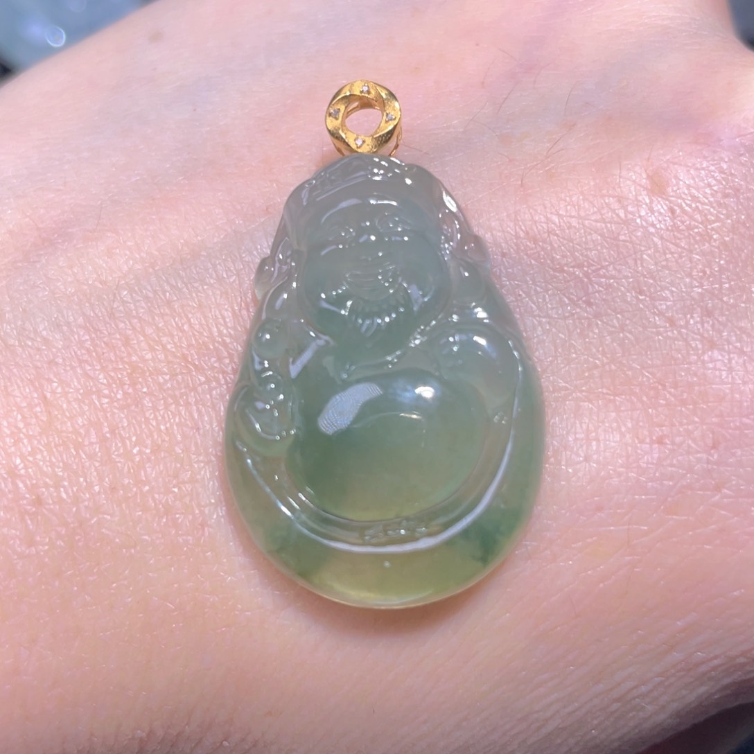 颈饰18K金镶嵌翡翠翡翠