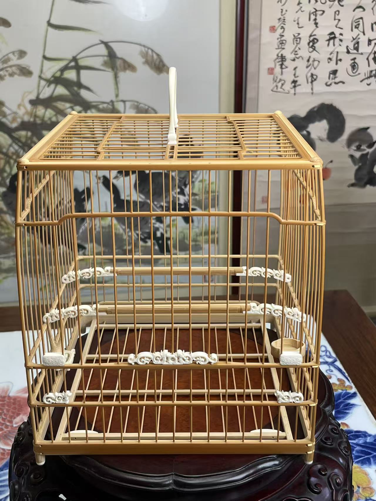 刘金启作品 竹质鸟笼