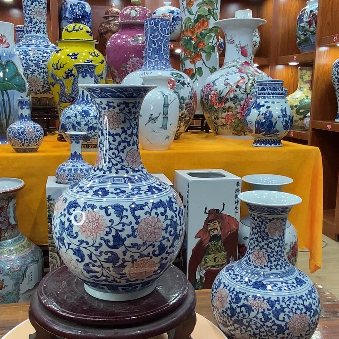 摆件酱**丁景德镇陶瓷青花赏瓶