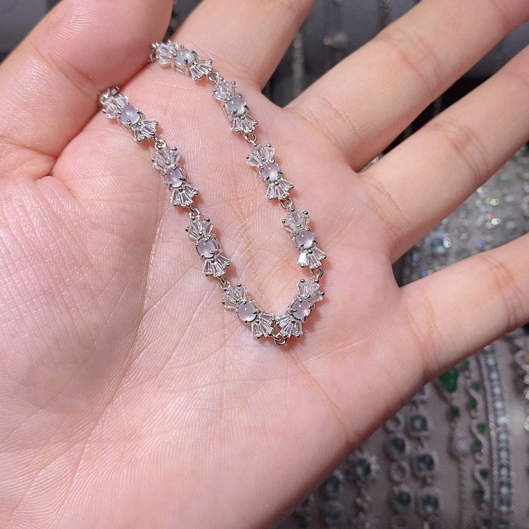 银S925镶嵌手链翡翠o o i k