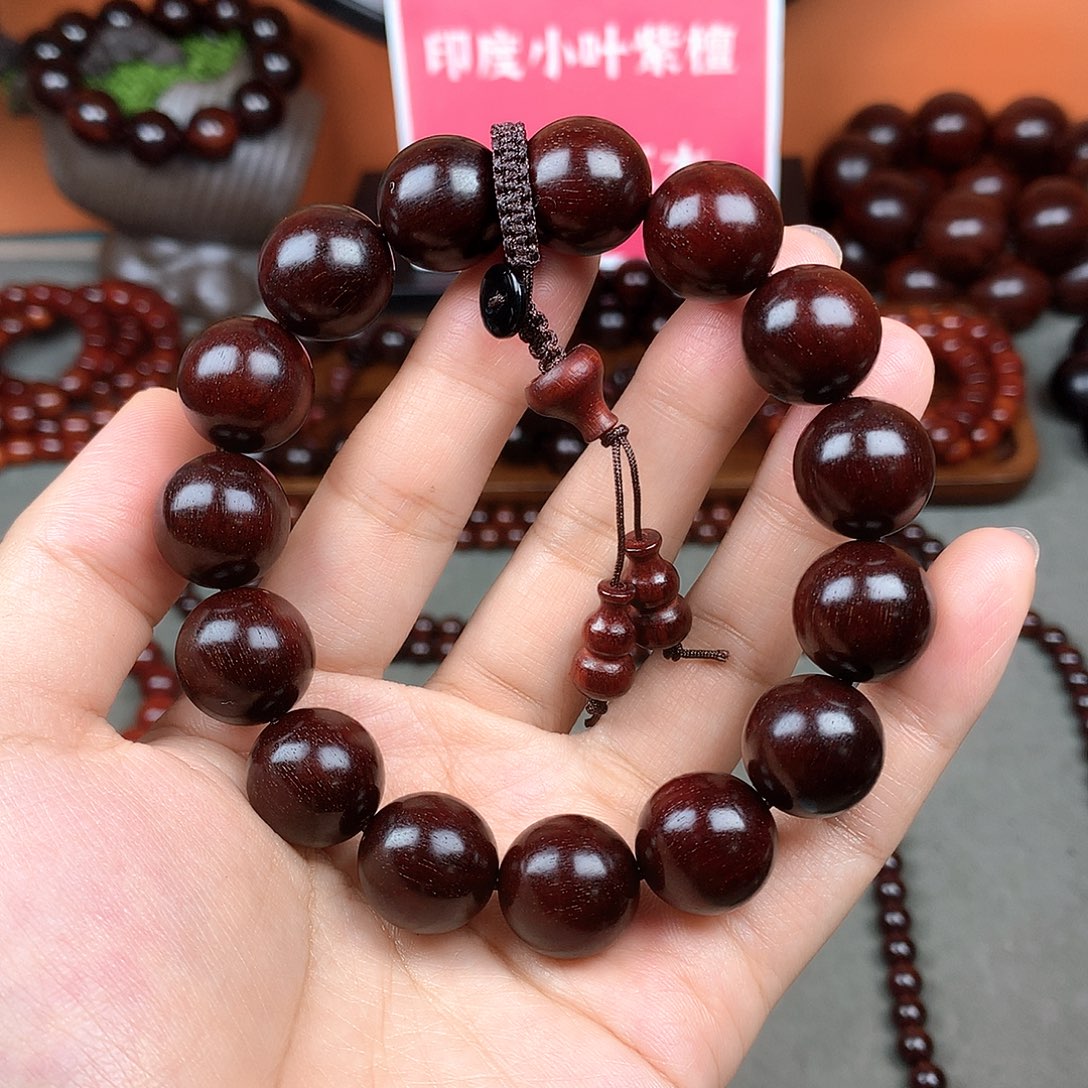 木宝阁小叶紫檀手串尺寸16mm（现货实拍）