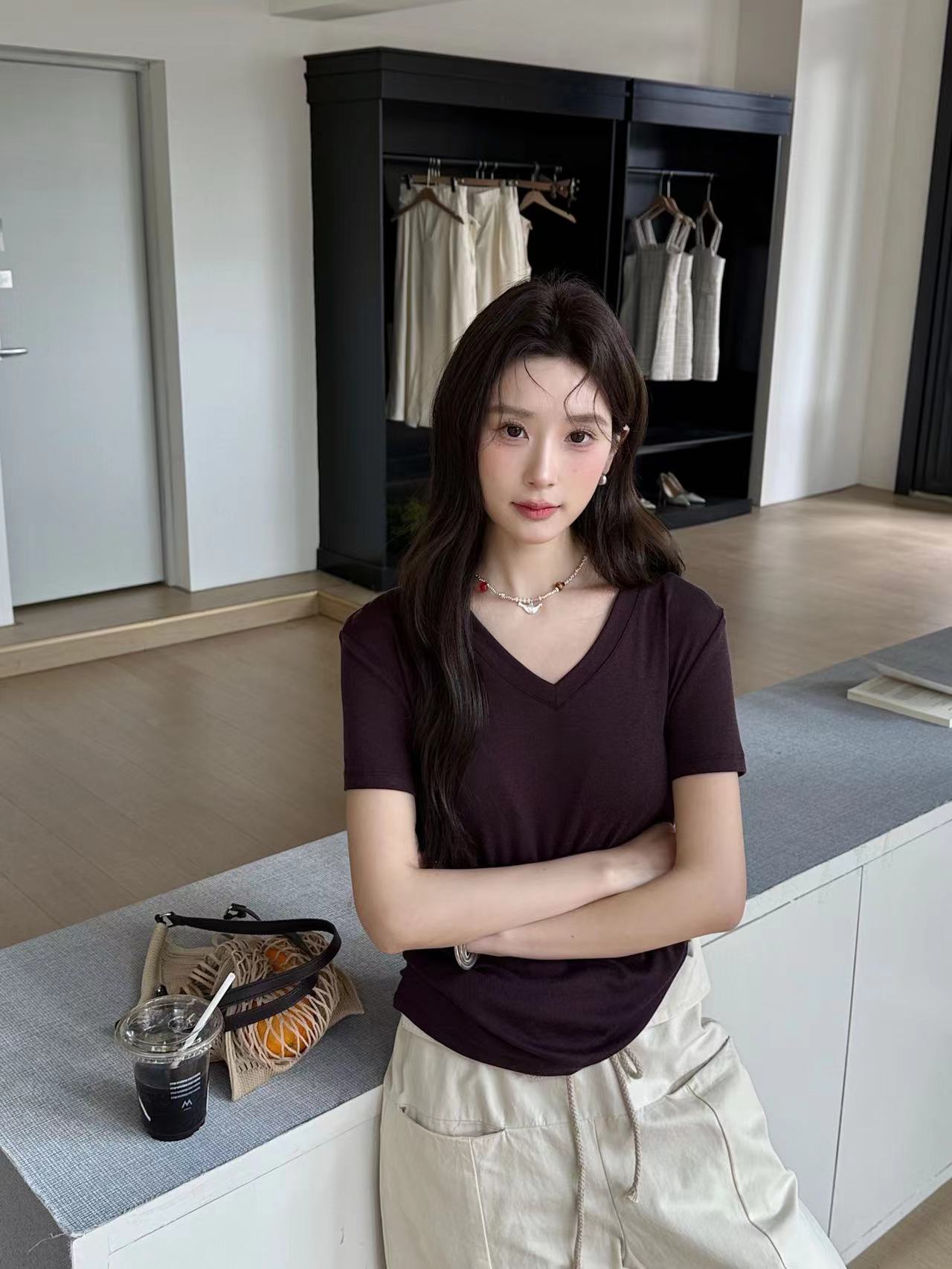 【莱赛尔绵羊毛T恤】自带高级感！软糯亲肤轻薄垂顺短袖 18962(2203)