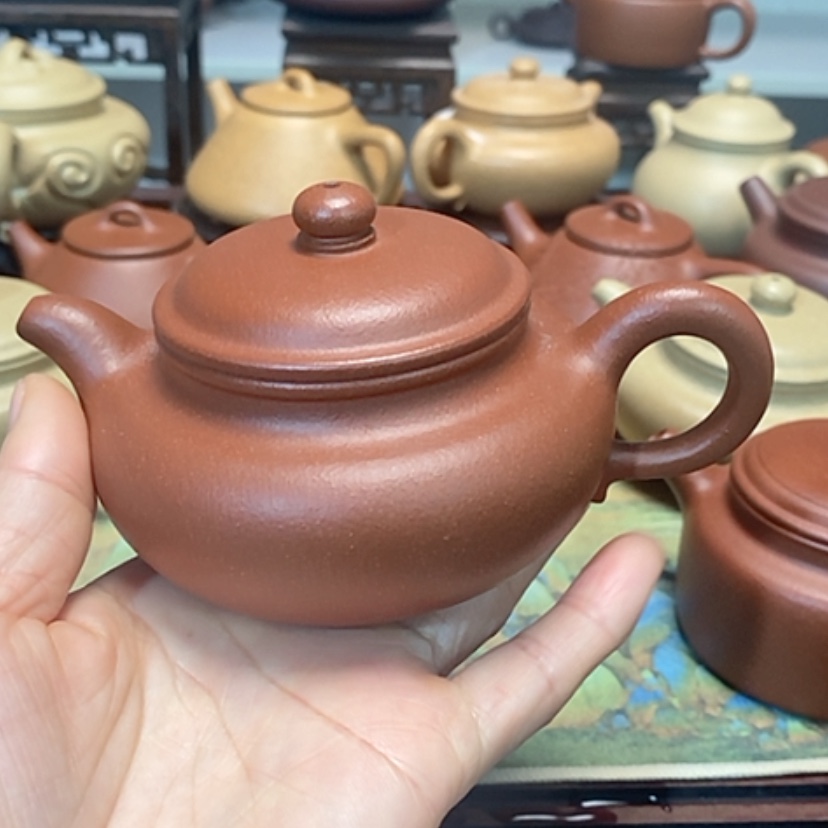 【闪购商品】紫砂茶壶红降坡半手工200毫升