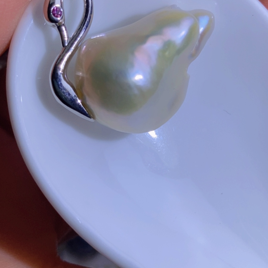 银S925镶嵌天然淡水珍珠淡水珍珠