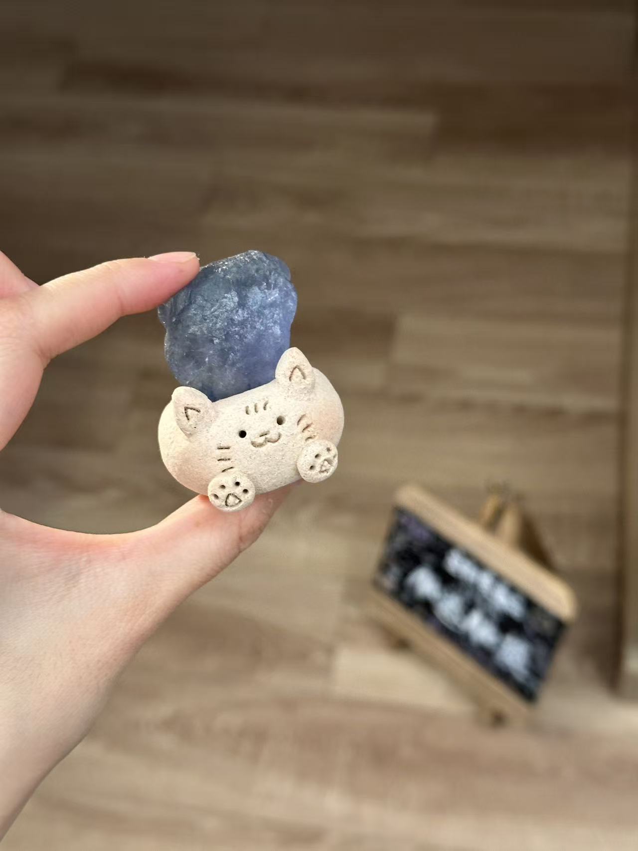 水晶小豆丁可爱蓝盈石猫猫