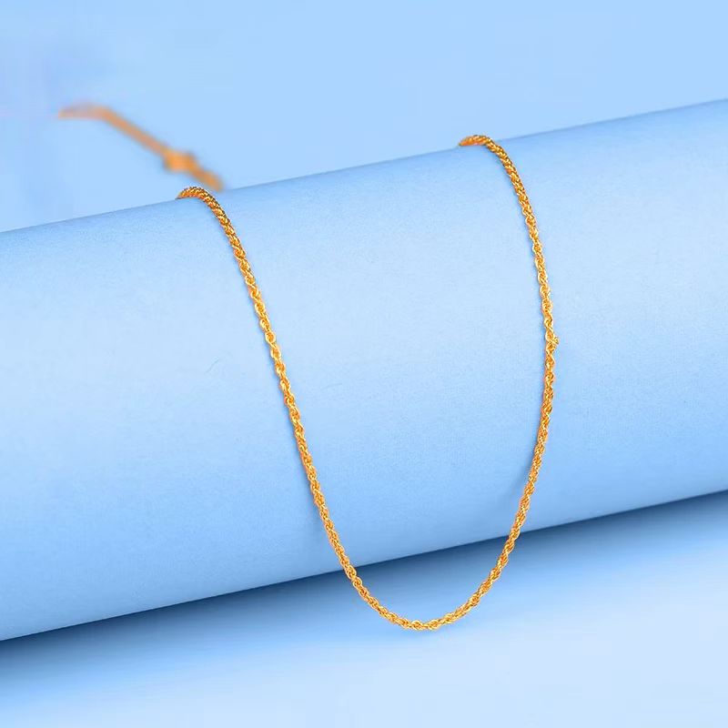 链子足银 【黄色水波纹45厘米】不带吊坠