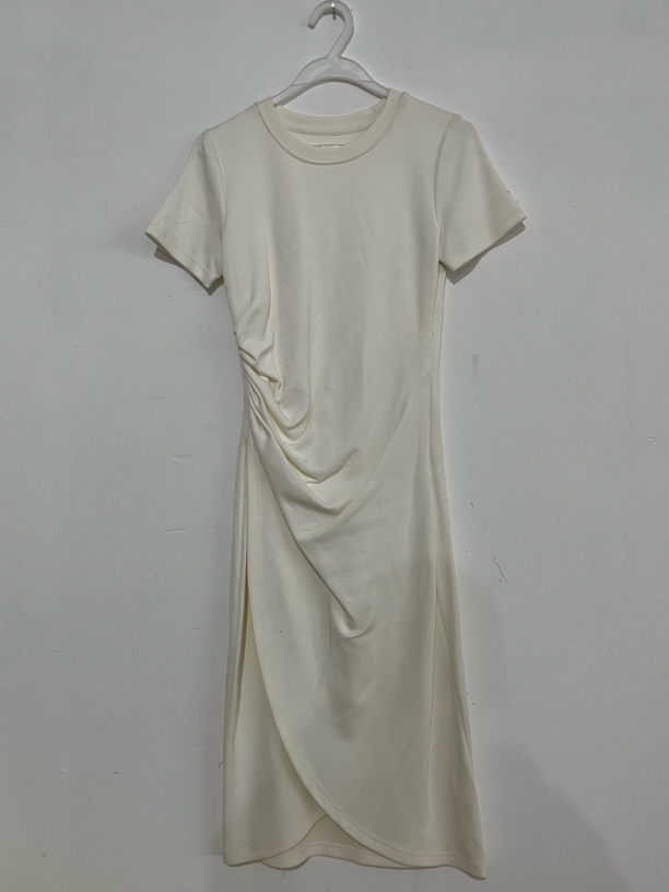 白色包臀连衣裙小个子开叉修身长裙女夏季