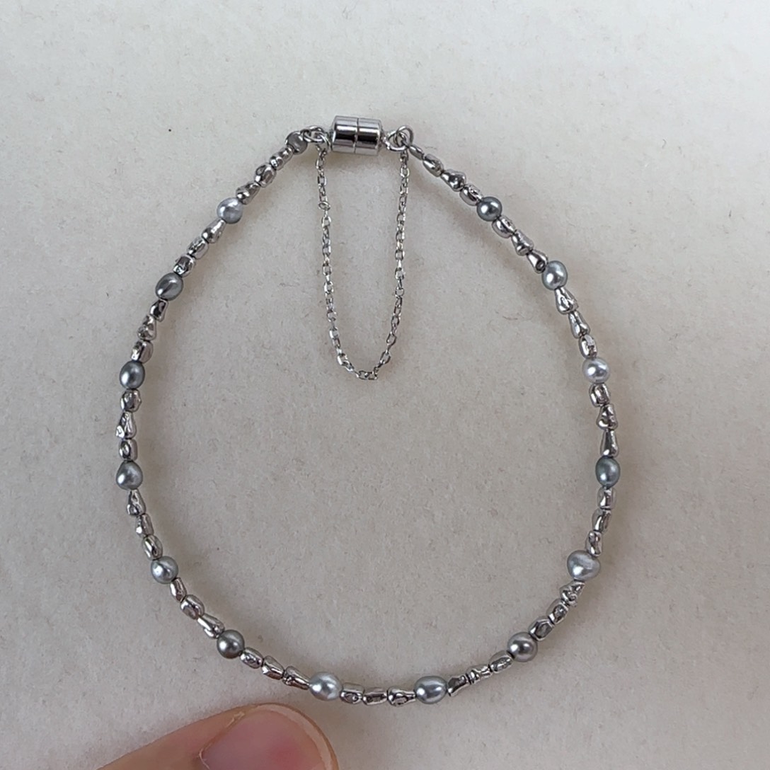 银S925镶嵌海水珍珠手链