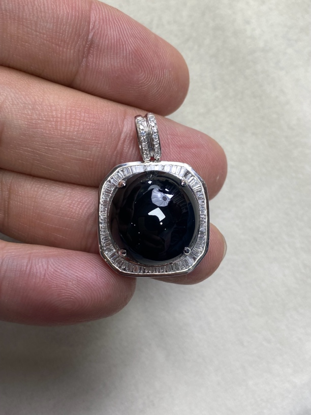 翡翠a货墨翠吊坠