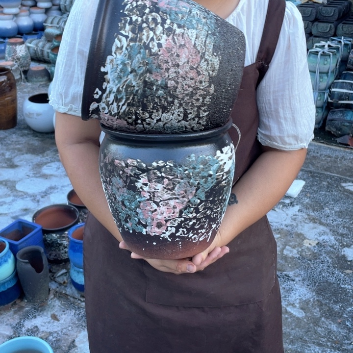 紫砂花盆口20高21正品正品