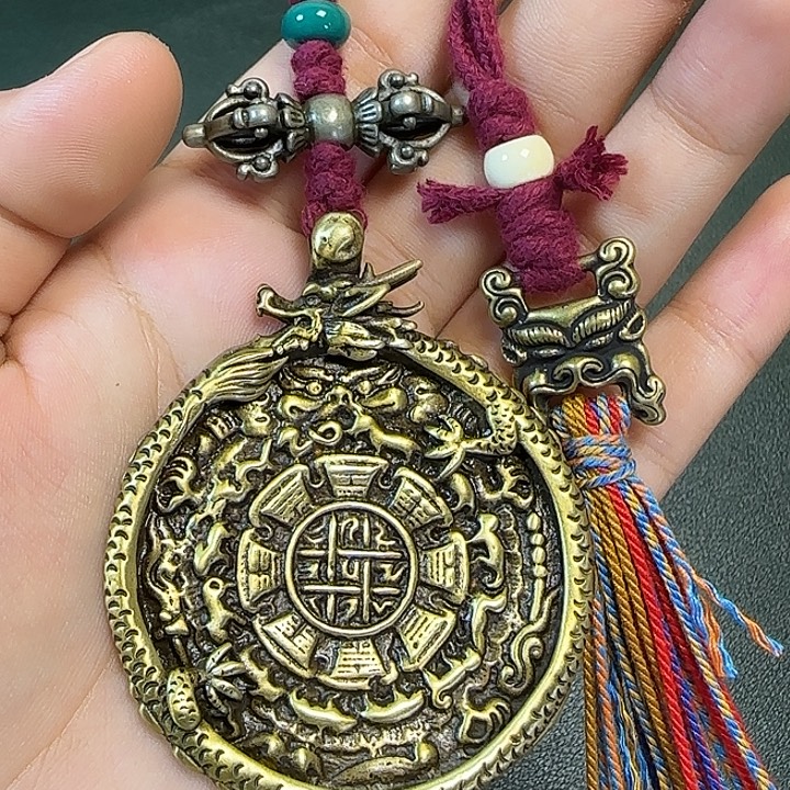 过***客铜铁合金类藏传工艺品九宫八卦