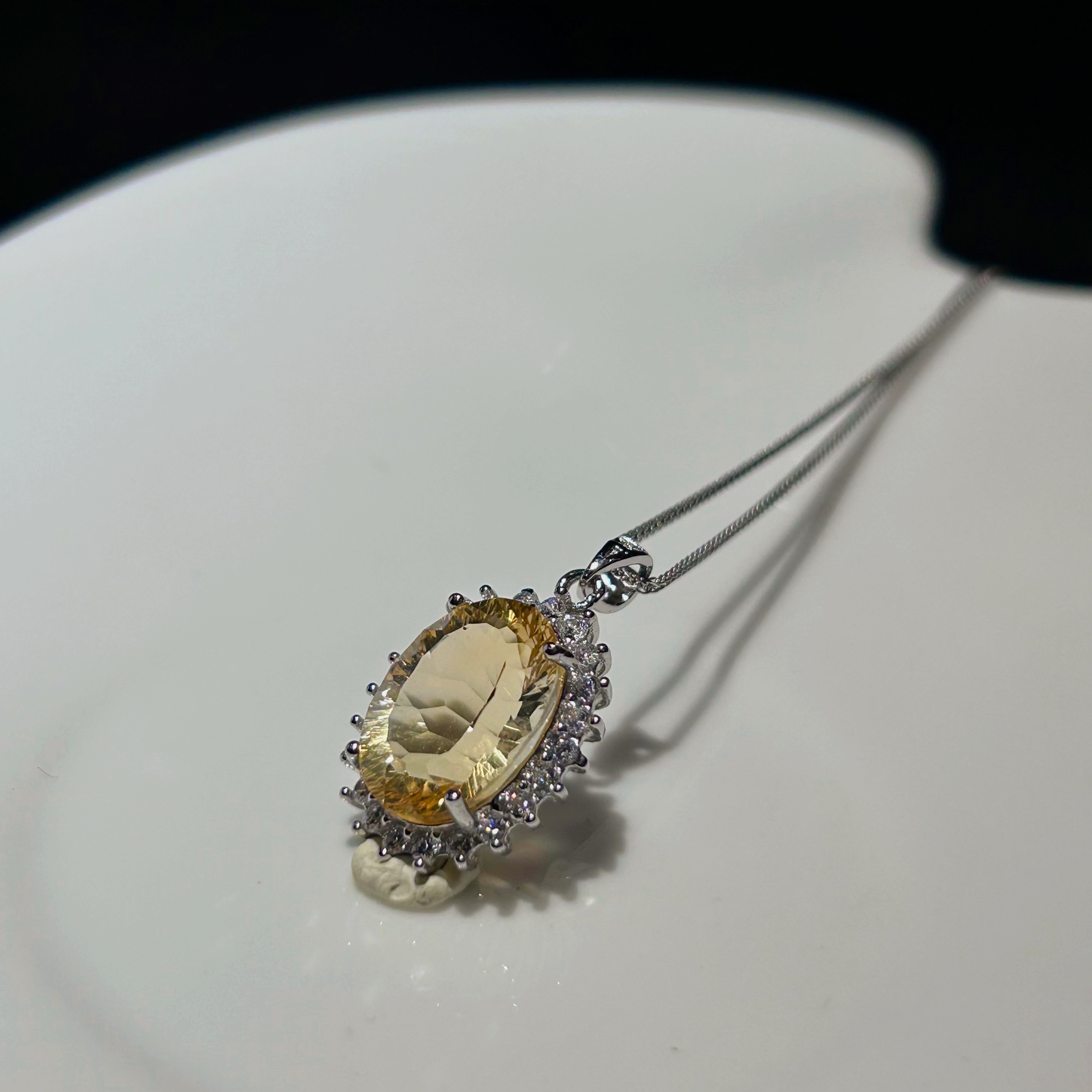 【石古会】S925银黄水晶项链【多样性发一】【HSJ021】