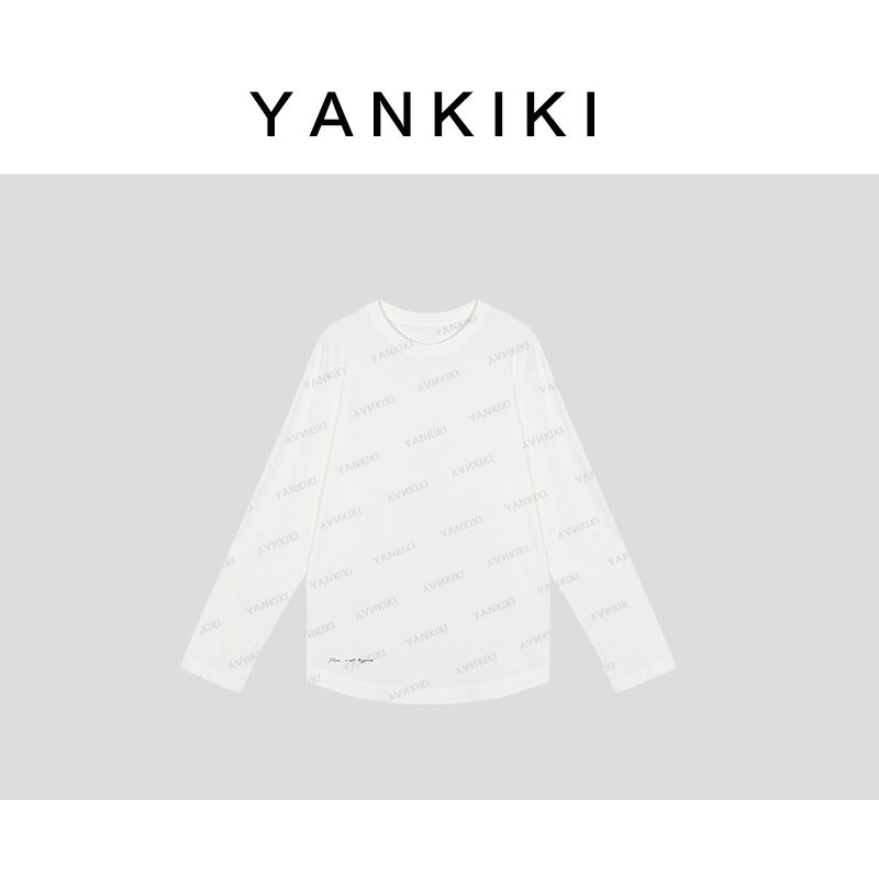 签名字母中号白T  YANKIKI 2025冬季新款NEW