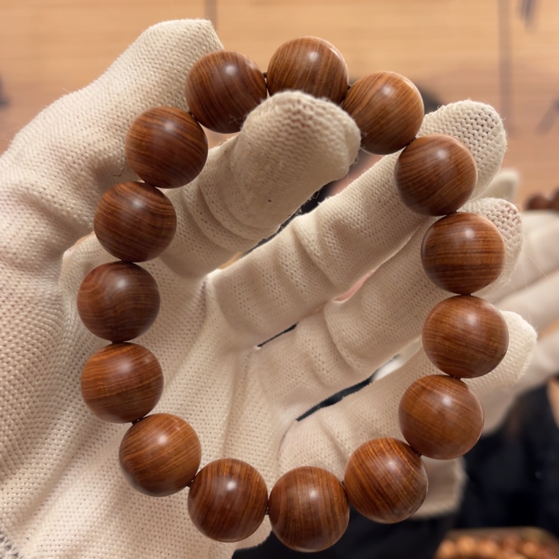 柏木（崖柏）手串/手链15干黑油蚕丝纹泥膏香料21.3甜药香