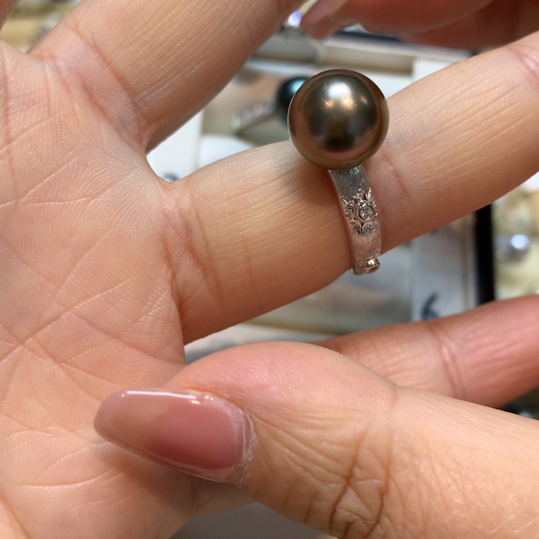 海水珍珠戒指银S925镶嵌