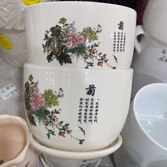多肉绿植陶瓷花盆9.9包邮，有孔