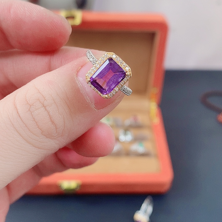 紫晶戒指戒指银S925镶嵌