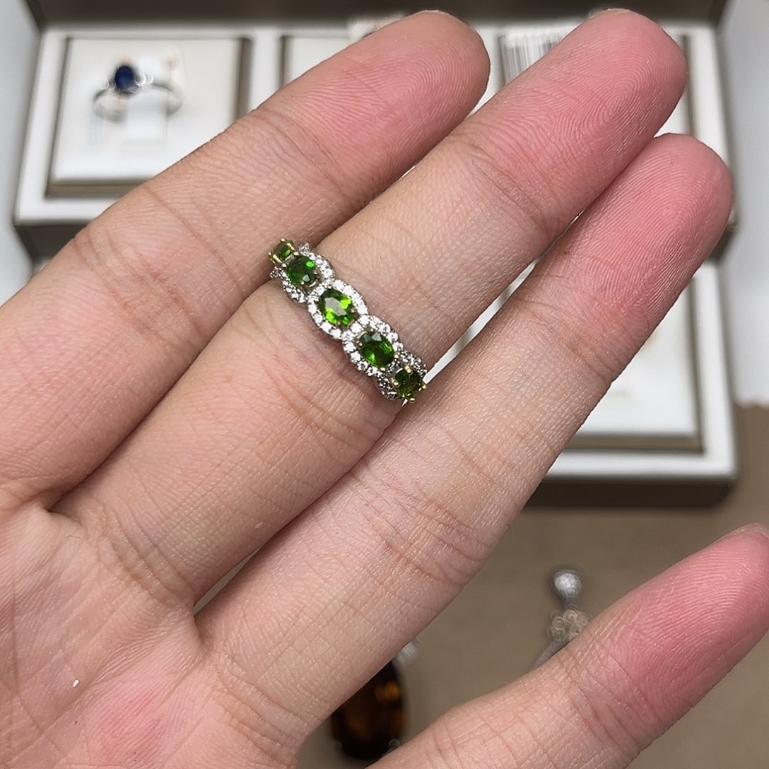 透辉石 925银S925镶嵌透辉石