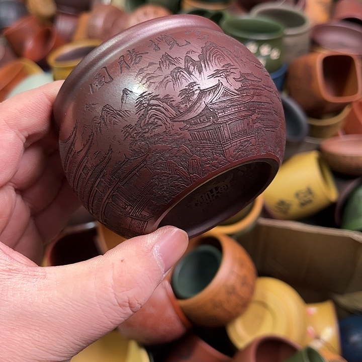 紫砂茶杯全手工紫砂主人杯