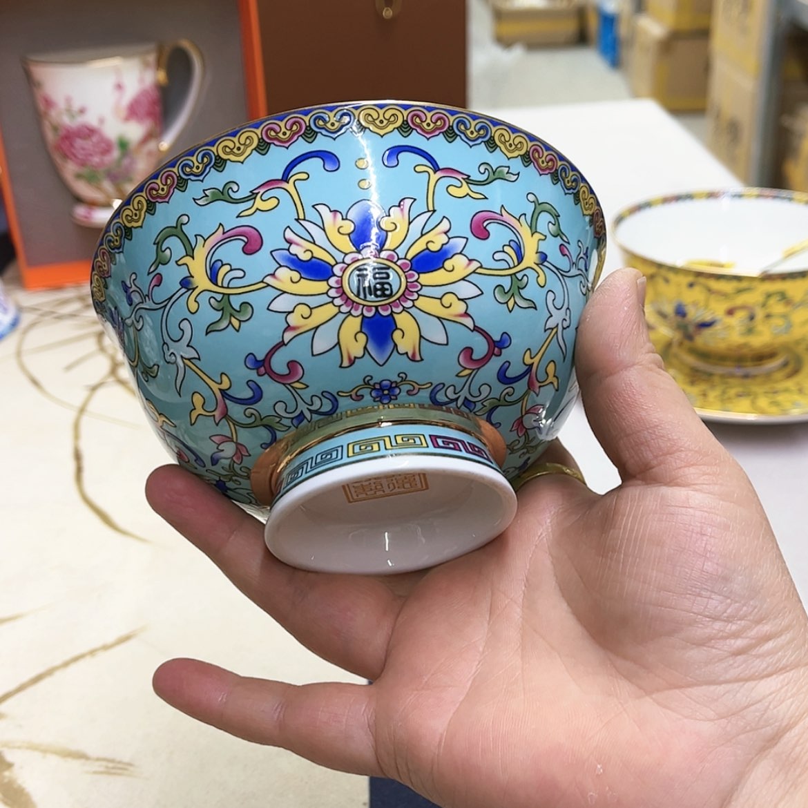 【闪购商品】珐琅4.5英寸6湖水蓝。。。。。
