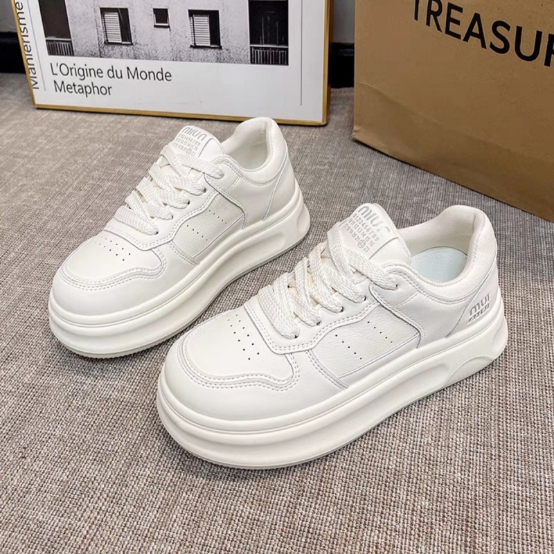 松糕厚底小白鞋女2025春季新款时尚增高防水百搭学生休闲运动板鞋