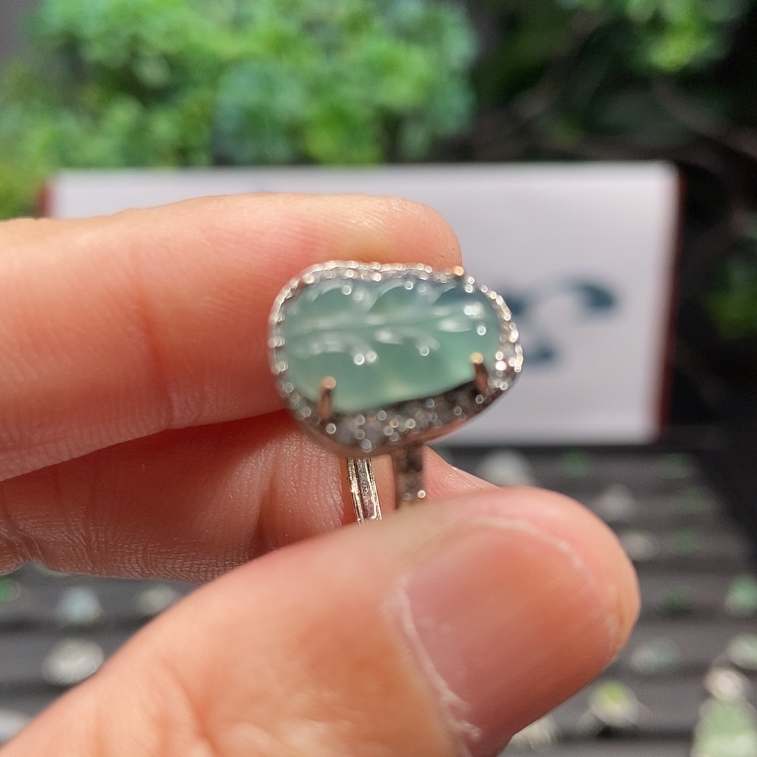 翡翠银S925镶嵌戒指