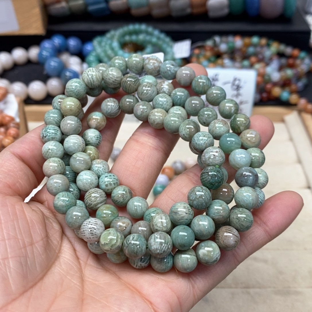 硅化珊瑚（珊瑚玉）手链未镶嵌美*439