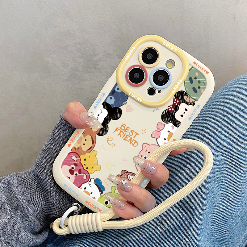 可爱卡通小熊适用苹果15promax手机壳iphone11/12/13泡芙软壳xs女