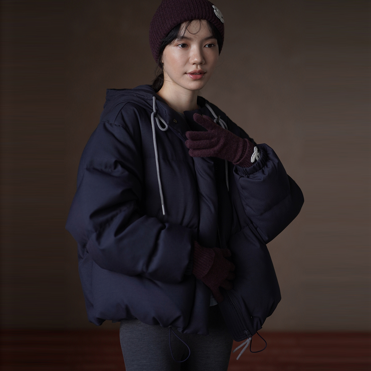 【女装优选】哈齿小姐羽绒服防风保暖廓形连帽外套20ZZ2508705R