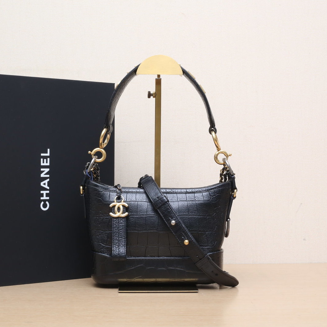 99新 Chanel/香奈儿 【双双活动】流浪 小号 20cm 28开 鳄鱼压纹 