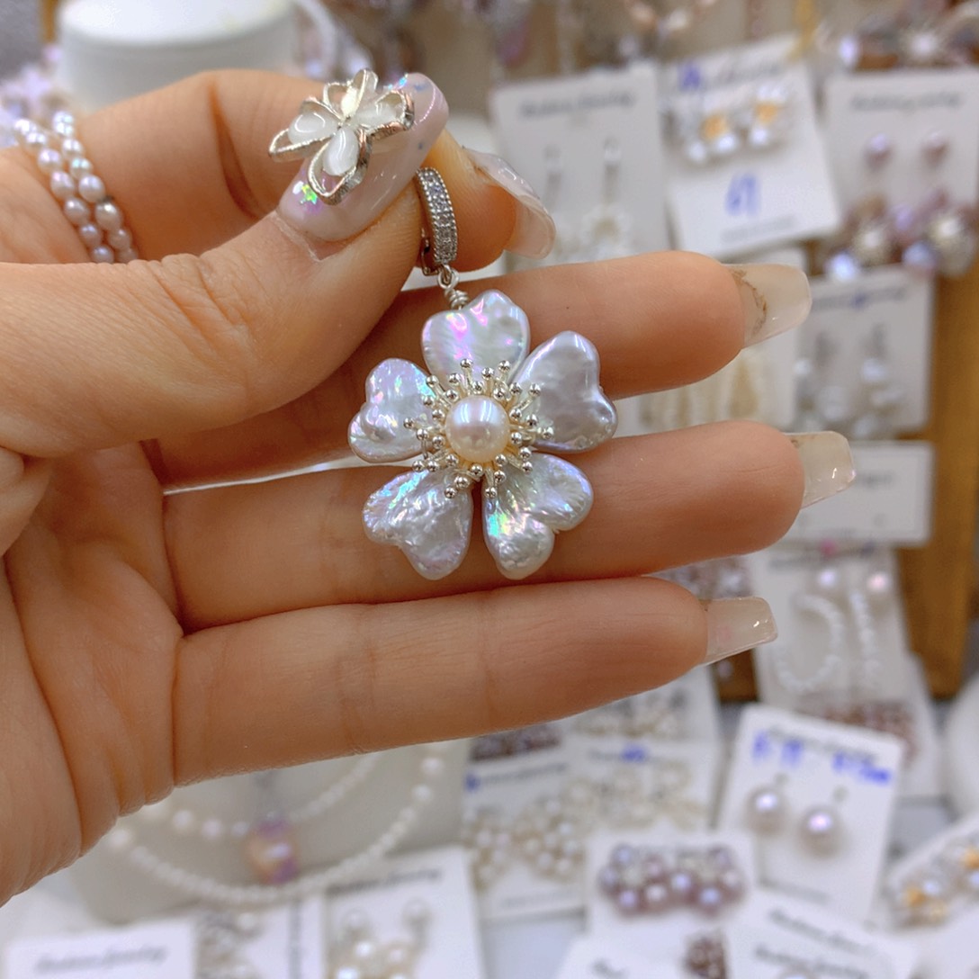 淡水珍珠耳饰银S925镶嵌