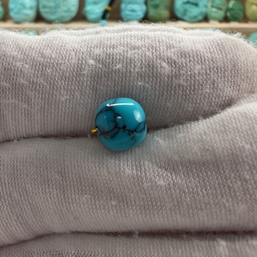 未镶嵌绿松石老型珠7.4x6.9mm