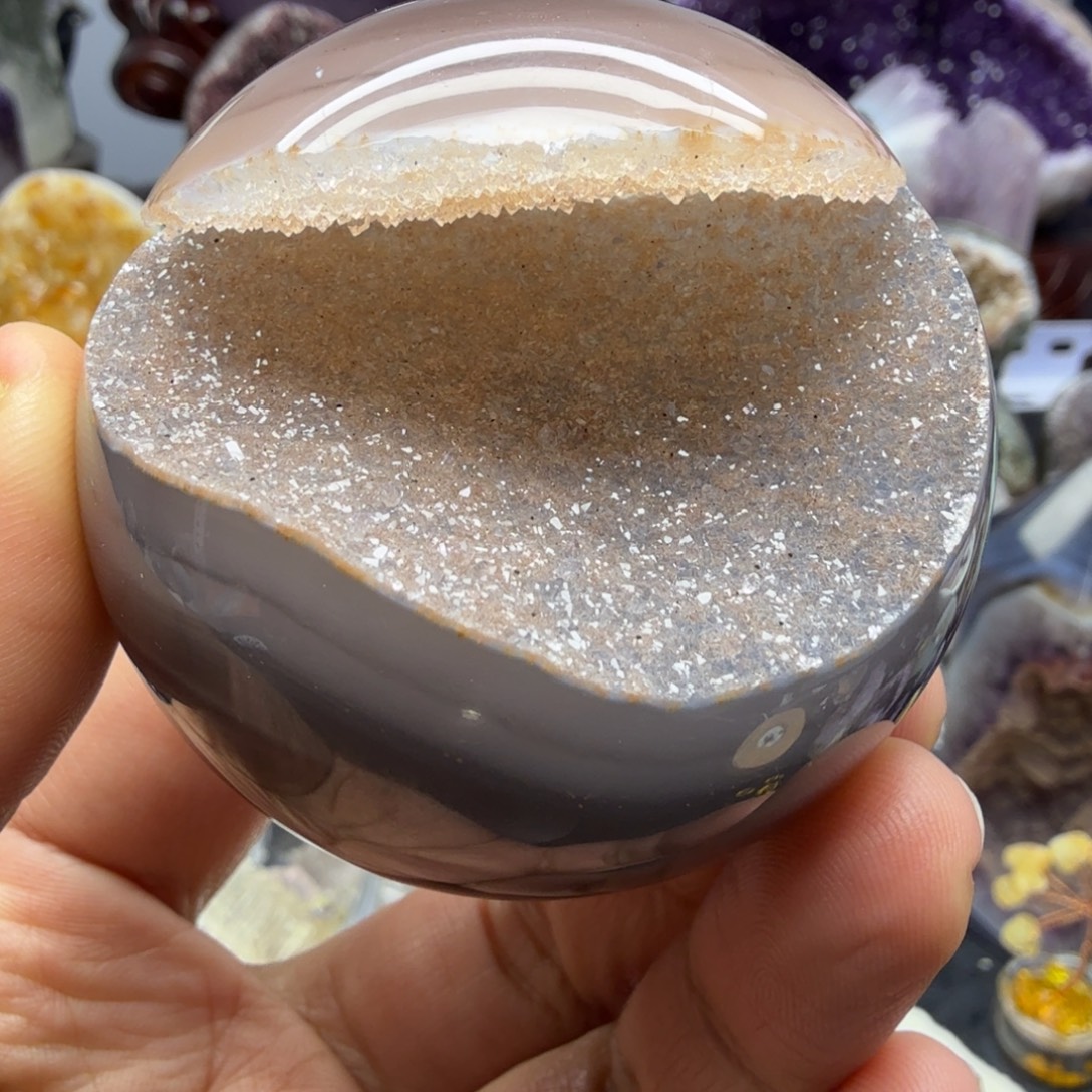 紫晶未镶嵌摆件蓝黄