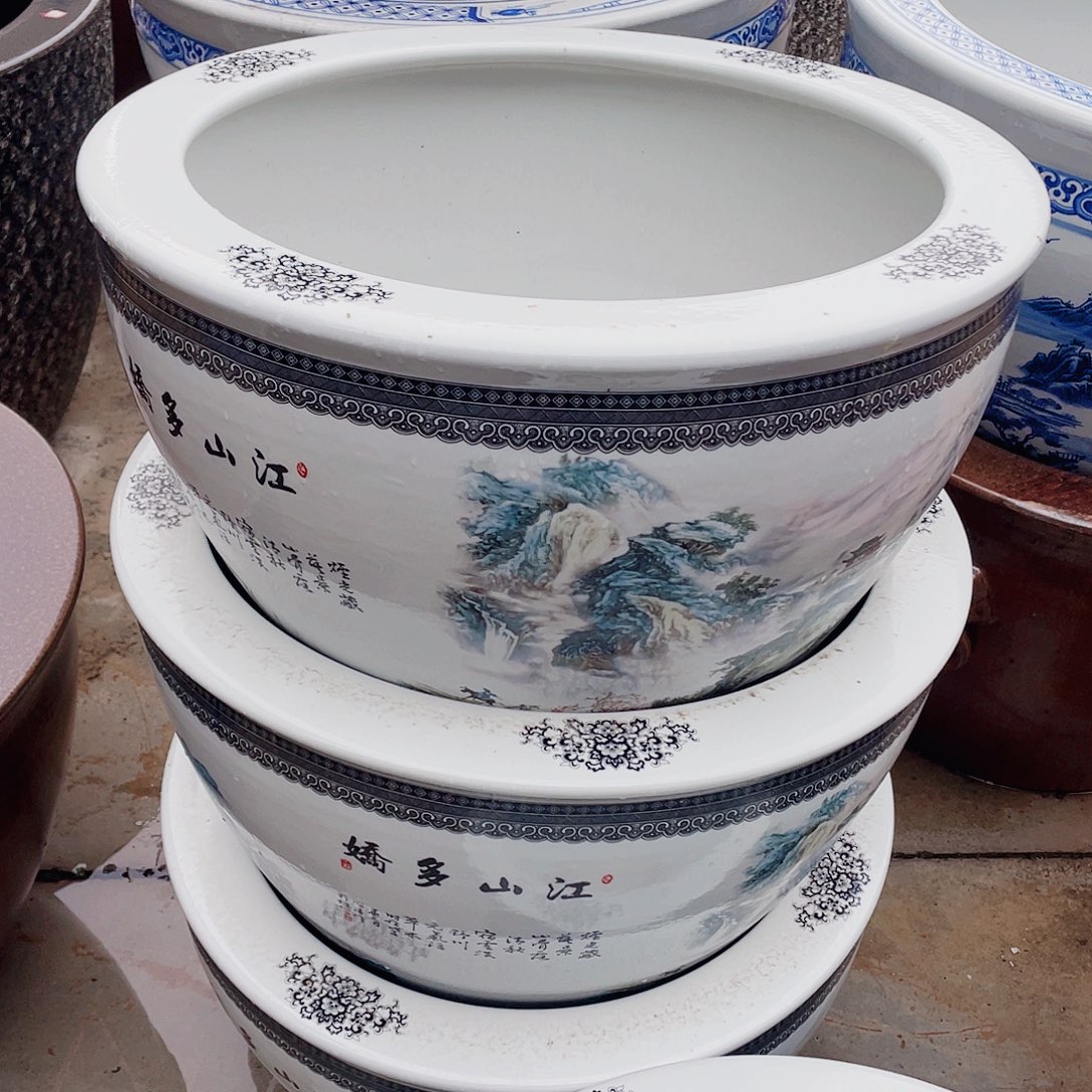 陶景德镇陶瓷鱼缸