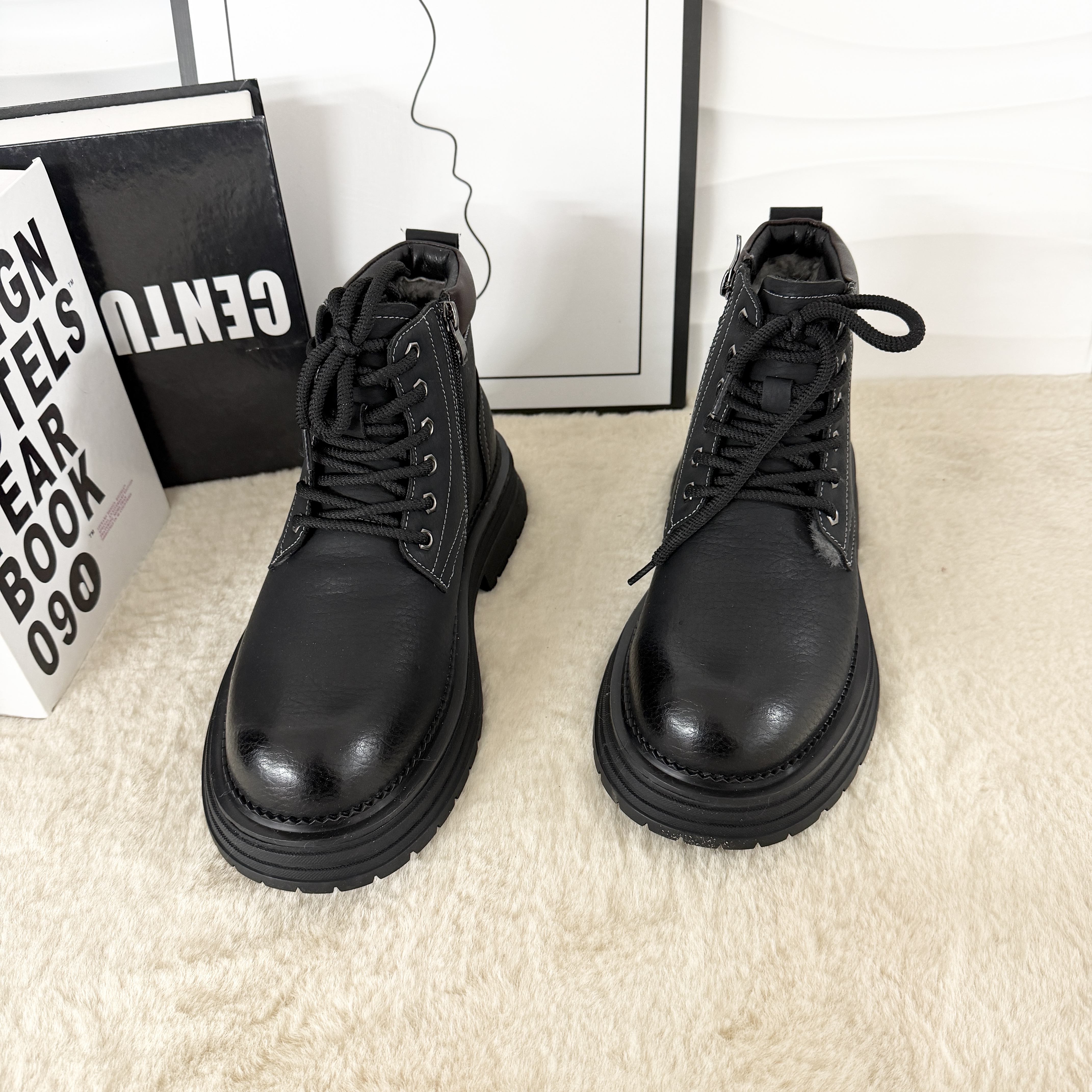 新款气质百搭潮流男士[羊毛}低帮休闲鞋/QBL/9113