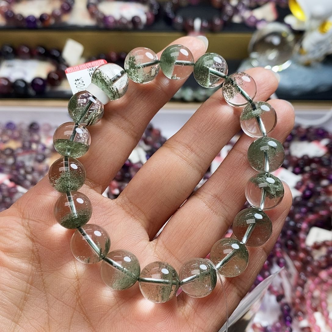 未镶嵌手链水晶全净体绿幽灵11m+ C350