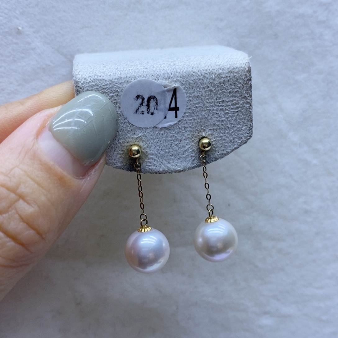 淡水珍珠耳饰18K金镶嵌204