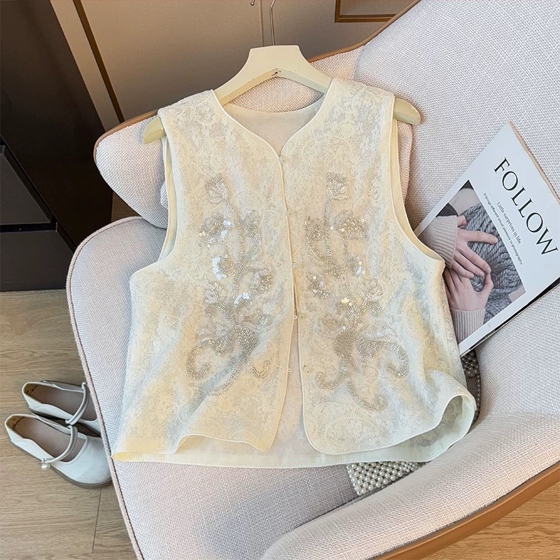 新疆包邮【9167】刺绣国风马甲-衣长57