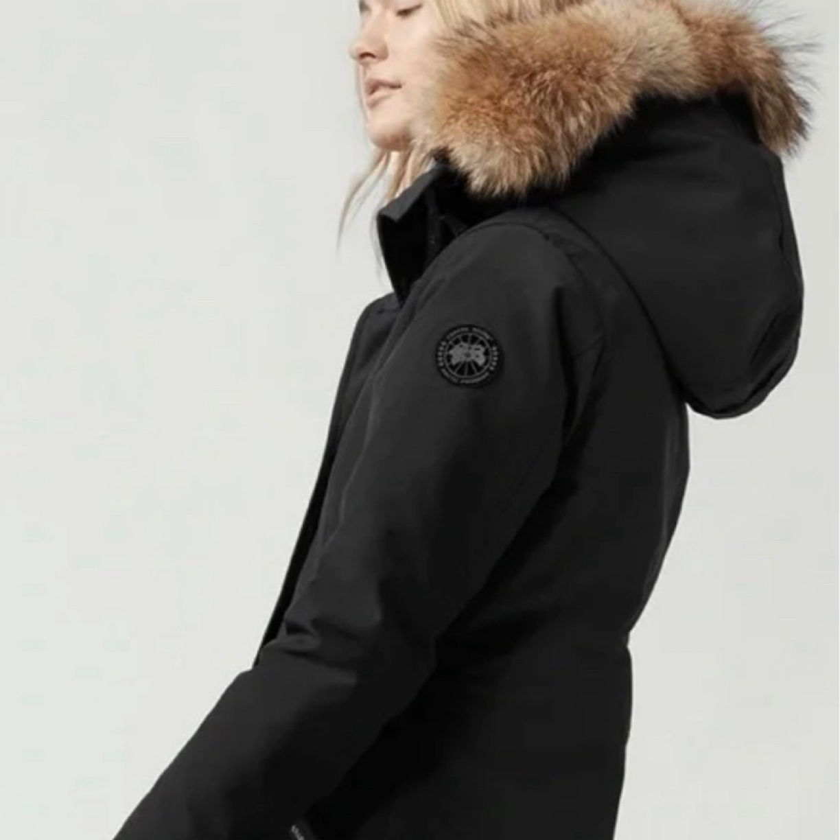 99新 CANADA GOOSE 大鹅 黑标中长款羽绒服外套  A1655/99新 
