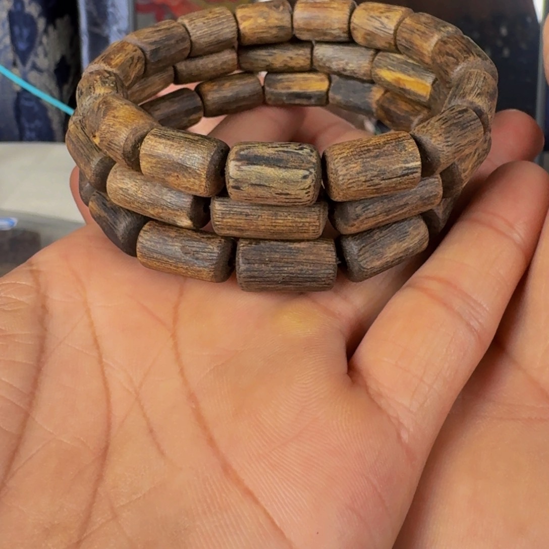 沉香手串红骨凹身沉水随形桶珠单圈卡9+保12克多样性发一