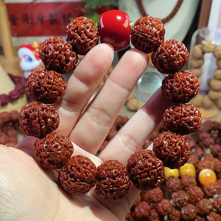 金刚菩提手串225手串肉红珠