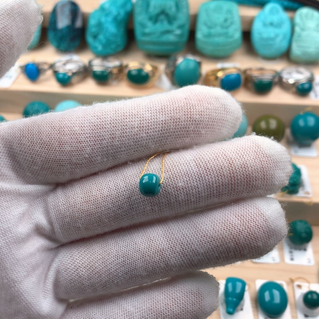 绿松石配饰未镶嵌卡6.5*5.7mm