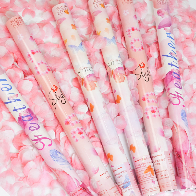 新款蝴蝶花礼炮礼花礼花筒炮手拧花筒喷花婚礼婚庆用品大全拍照